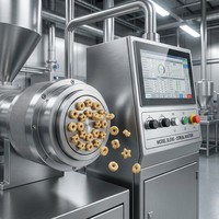 Ligne de production de flocons de maïs série SLG, machine d'extrusion et de séchage automatique, acier inoxydable 304, équipement clé en main pour les aliments du petit-déjeuner