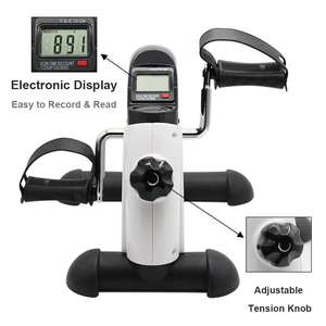 Esercitatore Peddler portatile stazionario indoor Under Desk Mini cyclette per terapia fisica anziana con maniglia Display LCD - Product Image 4