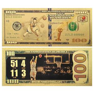 Alta calidad American Basketball Star Curry <span class=keywords><strong>100</strong></span> dólares billete plástico chapado en oro billete - Product Image 4