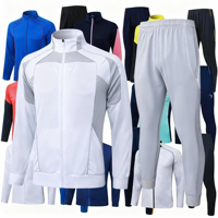 Ensemble de survêtement de football pour homme adulte, respirant, séchage rapide, antibactérien, 100 % polyester, manches longues, entraînement, vente en gros
