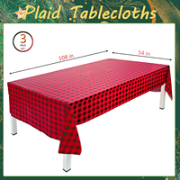 Vichy rouge-noir imprimé Rectangle PLA nappe décor maison fête événements couverture de Table nappe imperméable et résistant à l'huile
