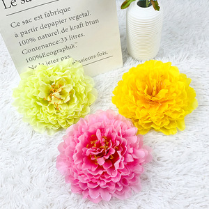 Tête de fleur de pivoine artificielle 20 cm en tissu de soie pour décoration murale de mariage et de maison - Product Image 2