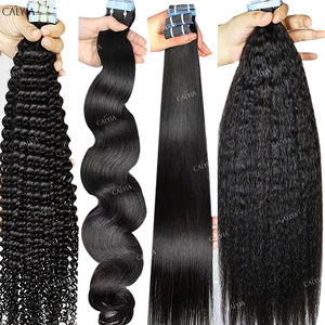 Оптовые накладные волосы на ленте из натуральных волос Remy, двойной слой, прямые, волнистые, глубокие кудри, для наращивания волос - Product Image 1