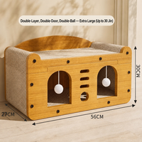 Interaktives Katzen-Kratzhaus aus Karton im TV-Design, Kratzbett 2-in-1 mit Pompons, Spielzeug für Kätzchen und Hauskatzen, Großhandel für Haustiere