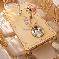 Table à manger carrée en bois massif de style européen traditionnel peinte à la main de luxe française 6 places avec un design antique pour une utilisation hôtelière