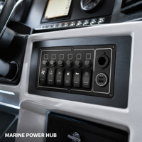DAMAVO Panneau de commutation à bascule étanche IP65 4-7 voies 12V-24V en alliage d'aluminium et nylon pour usage marin et industriel avec chargeur USB rapide
