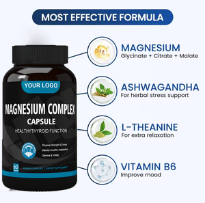 Suplemento cerebral Óxido de magnesio L-treonato Glicinato Citrato Pastillas Cápsulas complejas de magnesio - Product Image 3