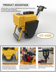 Rodillo Compactador de Asfalto de un Solo Tambor, a Gasolina, Vibratorio, con Transmisión Hidráulica, Motor de Engranajes, Equipo de Construcción - Product Image 2
