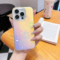 Coque de Téléphone Anti-Choc Tendance en PC, Effet Dégradé, pour X/XR/7-16 Pro Max, avec Design Pierre d'Islande et Étui Inclus
