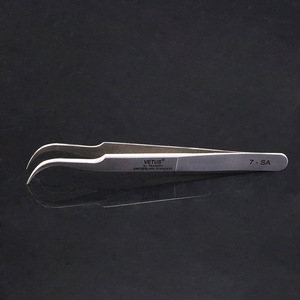 Vetus Tweezers 7-SA Curved Tip Stainless Steel Precision <b>Tool</b> For Electronics And Jewelry Repair - Product Image 1