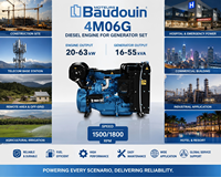 Moteur diesel industriel robuste SCDC Baudouin 4M06G6D0S 30 kW 1500/1800 tr/min 4 cylindres en ligne 4 temps pour l'alimentation électrique