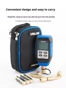 디지털 진공 게이지 키트, 2-100Pa 고정밀 휴대용 진공 미터 테스터, 부저가 있는 3방향 연결 연장 로드 포함 - Product Image 4