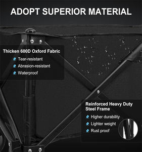 Katlanabilir katlanır yardımcı parti büyük kapasiteli alışveriş spor sepeti el arabası piknik kamp plaj vagon - Product Image 5