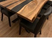 Table à manger de rivière en résine époxy en bois naturel de qualité supérieure pour la maison moderne et l'hôtel Table à manger Table basse d'appoint en résine époxy