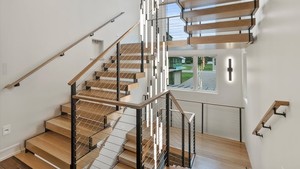 <span class=keywords><strong>Escalier</strong></span> à double poutre <span class=keywords><strong>en</strong></span> zigzag personnalisé style New York avec monte-<span class=keywords><strong>escalier</strong></span> fermé - Product Image 2