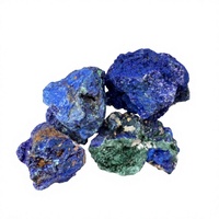 Collection de spécimens d'azurite et de malachite, pierres brutes pour la décoration intérieure Feng Shui