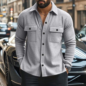 Chaqueta Casual Ajustada para Hombre, Negra, de Forro Polar, Manga Larga, con Bolsillos, para Uso Casual - Product Image 3