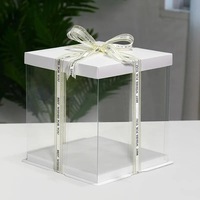 Boîte à gâteaux transparente personnalisable 4 6 8 10 12 pouces Dessert et emballage de gâteau d'anniversaire sans danger pour la cuisson des célébrations d'anniversaire