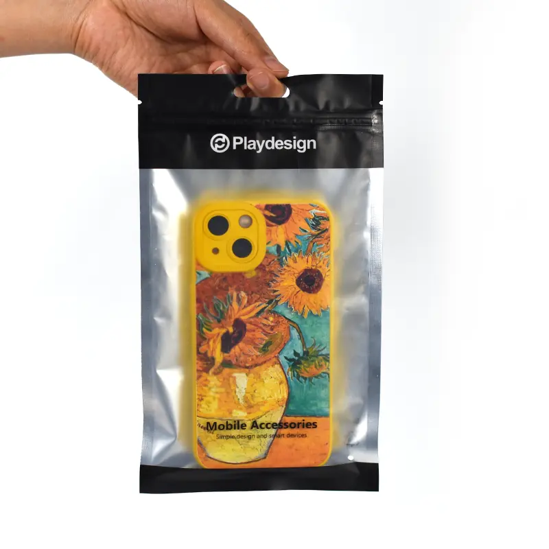 कस्टम फैशन मोबाइल फोन के मामले में iPhone मोबाइल फोन पीवीसी प्लास्टिक पैकेजिंग के लिए पारदर्शी बैग
