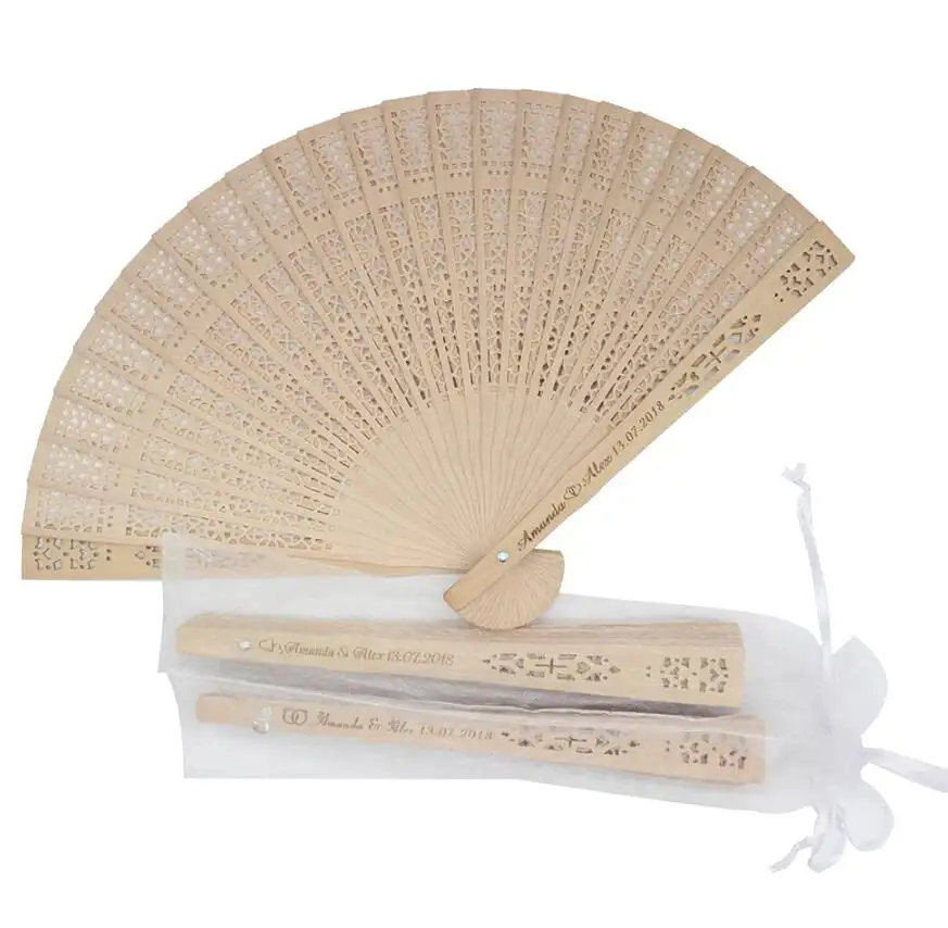 Factory custom High quality classic style white folding wedding hand fans spanish wooden hand fan for party dance gifts