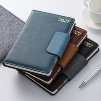 Carnet à fermeture magnétique pour entreprise, format A5, agenda 2027, une page par jour, agenda professionnel 2027 avec calendrier mensuel