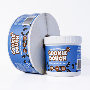 Custom Digital <strong>Printing</strong> Frozen Food Logo Waterproof Snacks Ice Cream Yogurt Stickers Roll <strong>Removable</strong> Private Food <strong>Label</strong> Sticker - Product Image 1