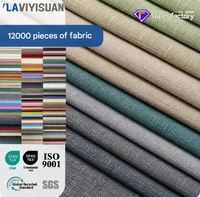 Tissu aspect lin 1200D, 220 GSM, polyester tricoté, pour nappe, housse de canapé, coussin