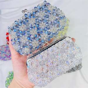 숙녀 선물을위한 도매 자연 고품질 빨강 녹색 오스트리아 크리스탈 가방 레이키 블루 클리어 크리스탈 작은 지갑 - Product Image 4