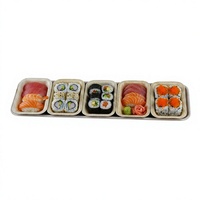 Platos de Sushi Cuadrados de Hoja de Palma Resistentes de Primera Calidad, 13 Pulgadas, Ecológicos, Aptos para Microondas, Compostables, 100% Naturales y Biodegradables