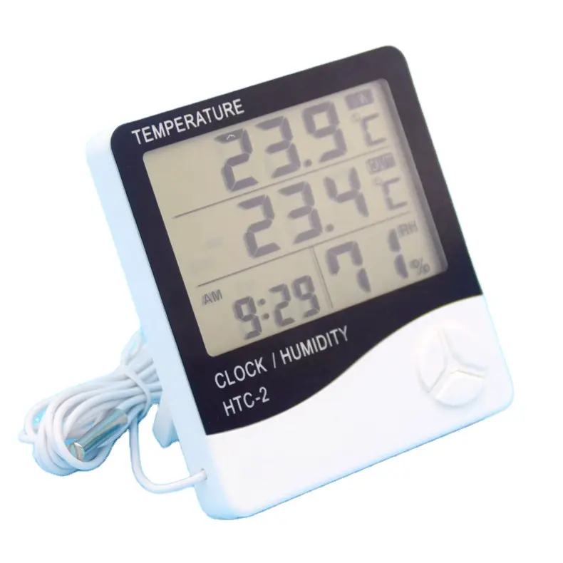 โรงงานขายส่งที่มีคุณภาพสูงดิจิตอลเทอร์โมมิเตอร์ Hygrometer ที่มีจอแสดงผล LCD ขนาดใหญ่ความชื้น