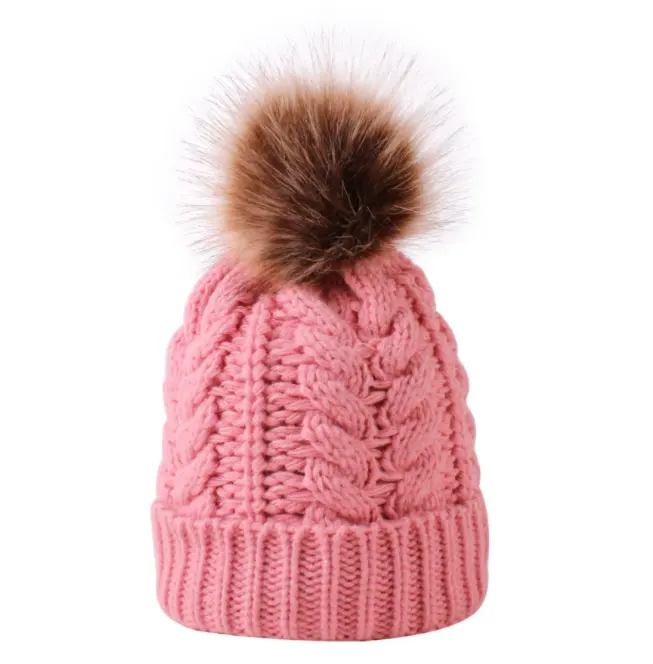 Las mujeres las niñas invierno cálido trenzado de punto elástico sombrero espesar sólido Color desordenado bollo alto Crochet sombrero para mujer