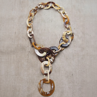 MN EXPORTS Collier à maillons en corne de vache naturelle fait main pour femme, cadeau tendance, bijoux les plus vendus