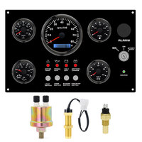 Tableau de bord multifonctionnel noir 5 jauges pour moteur diesel, idéal pour bateaux et yachts