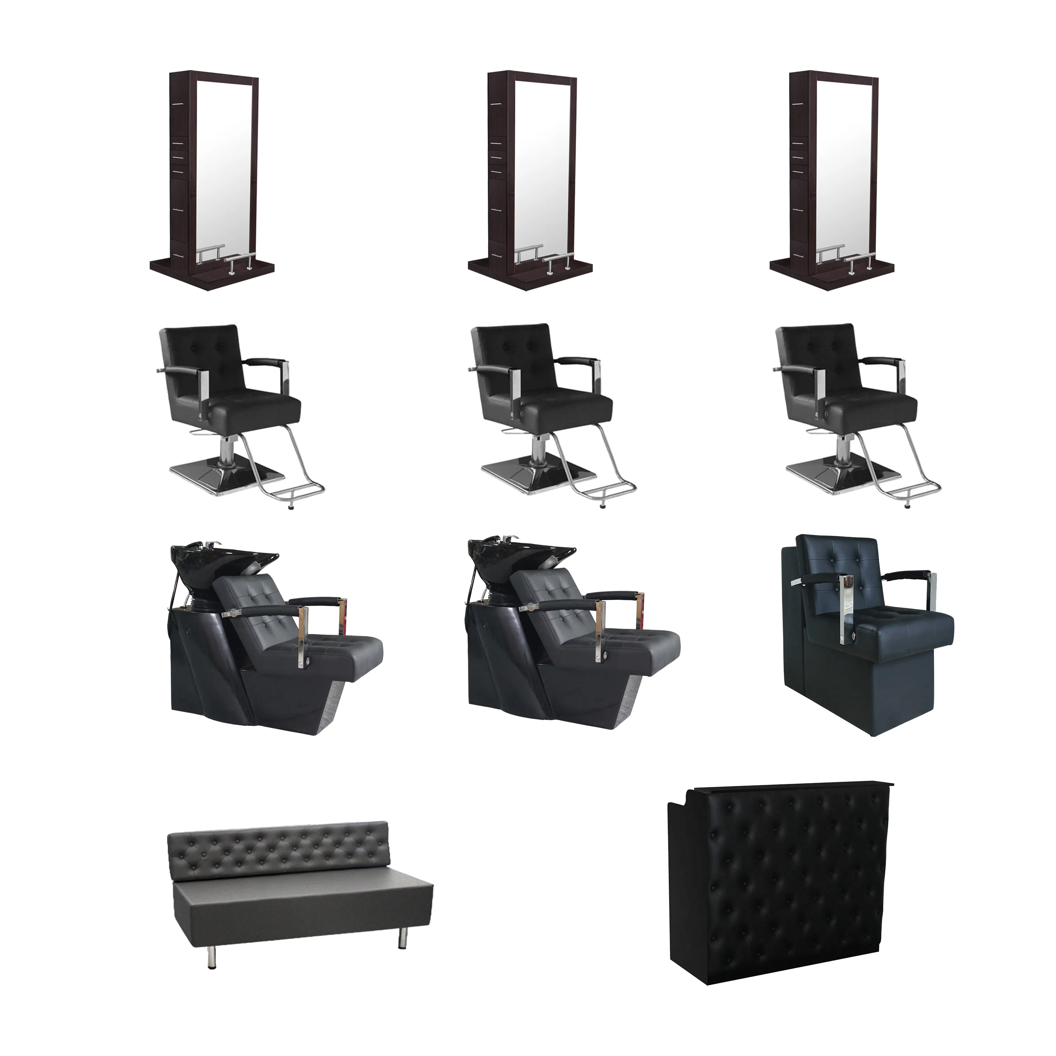 beauty salon set equipment styling chairs double styling station and furniture package shampoo hair