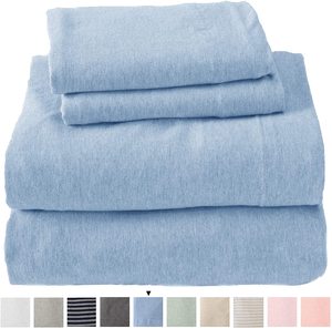 Parure de lit en <span class=keywords><strong>Jersey</strong></span> 100% coton, avec <span class=keywords><strong>housse</strong></span> de couette/drap-<span class=keywords><strong>housse</strong></span>/2 taies d'oreillers, 4 pièces - Product Image 1