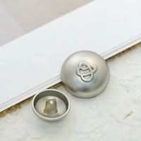 12MM 15MM 18MM 20MM Kancing Logam Bulat Embossed Matte Bentuk Jamur Perak Emas Vintage untuk Pakaian Kancing Jahit Logam
