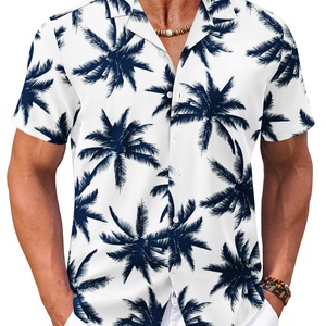 Camisa Hawaiana de Manga Corta con Cuello Alto y Logotipo Personalizado ODM para Hombre, Estampada, Transpirable, Tropical, para Vacaciones de Verano - Product Image 3