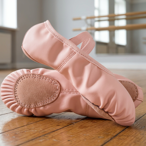 Modernos Zapatos de Ballet Rosa Brillante de PU para Niñas, Suaves, Antideslizantes, con Forro de Algodón, Logotipo Personalizado, Bajo MOQ, OEM, ODM, DDP - Product Image 3
