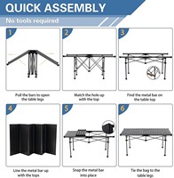 Woqi Table pliante Portable de Camping en aluminium avec sac de transport pour Camping en plein air pique-nique jardin barbecue Patio pour partie