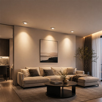 Plafonnier LED ignifuge norme UE 30/60/90 min, 2700K 6W, avec cadre orientable, CRI90+, isolation intégrée, IP65, éclairage orientable