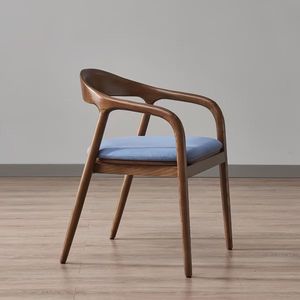 Silla de Comedor de Madera Maciza Estilo Nórdico con Respaldo, Diseño Simple para Uso Doméstico - Product Image 4