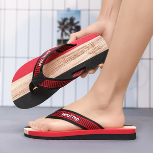 Tongs colorées à rayures pour hommes, sandales confortables antidérapantes pour l'été - Product Image 4