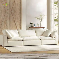 Modulares Großformatiges Federkissen-Sofa-Set – Weißes Wohnzimmersofa für Villen