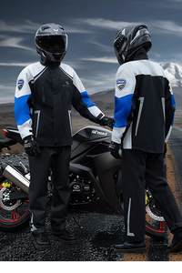 Waterproof Breathable Reflective Rain Suit Windproof Men Motorcycle <strong>Jacket</strong> Pants Set Rain Coat for Outdoor Camping Riding - Product Image 4
