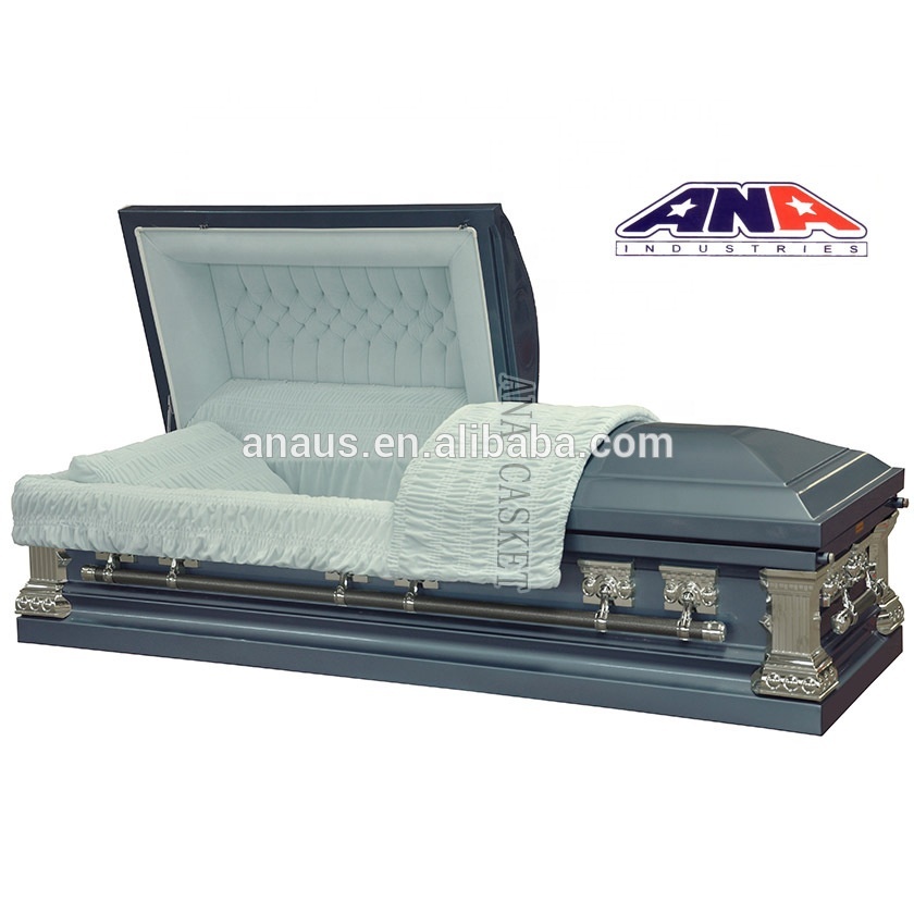 ANA de alto brillo Interior de terciopelo de Metal de lujo cobre ataúd fabricantes