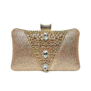 Nouvelle pochette de soirée pour femme, style européen et américain, avec motif en strass incrusté de diamants, bandoulière chaîne, modèle Tanjing - Product Image 5
