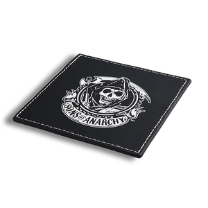 Custom Promotional Hot Selling Pu Leather Black Square <b>Table</b> <b>Coaster</b> - Product Image 2