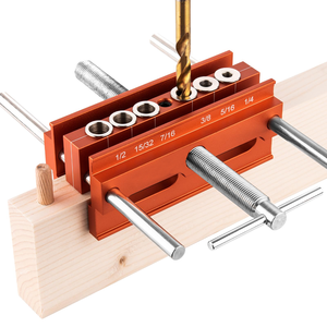 Precise Straight Hole Drill <b>Woodworking</b> Drilling <b>Tools</b> With Extra Wide Adjustable Clamp Set Self Centering Doweling Jig Wi - Product Image 1