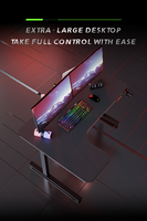 Bureau d'angle en L AOR L1, vente en gros d'usine, nouveau bureau de jeu PC RGB en métal et bois