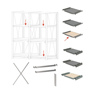 Fami 4 Edge Top With Multiplex System Ar Covering Simple Extraction L1160 D1200 Blue Ral5012 Storage Rack - Product Image 1